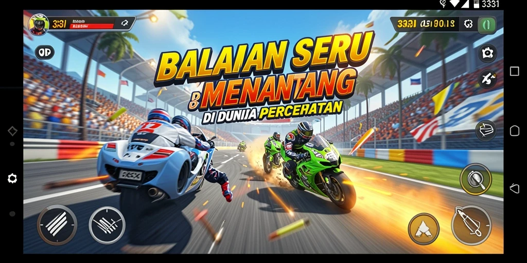 Tampilan gameplay balapan yang mendebarkan di 333I.