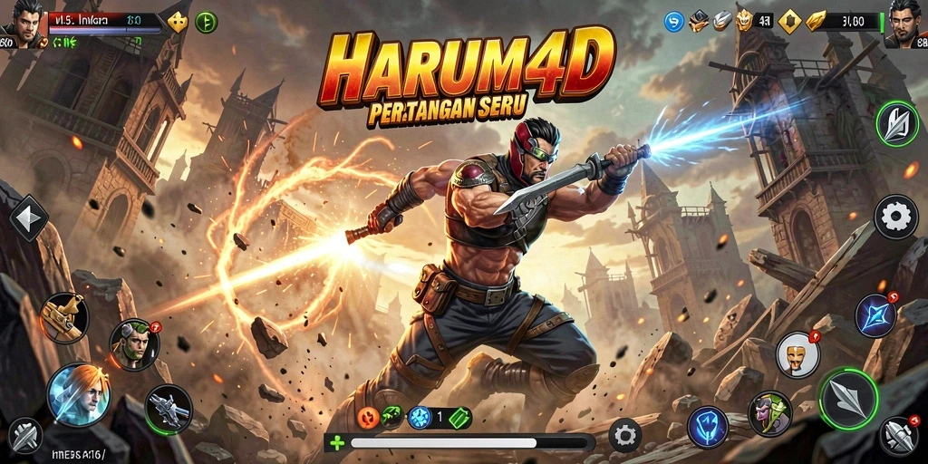 Gameplay seru HARUM4D dengan pertarungan yang mendebarkan.