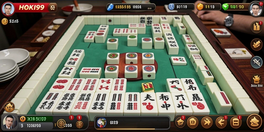 Tangkapan layar utama HOKI99 menampilkan gameplay Mahjong yang seru dan menegangkan.
