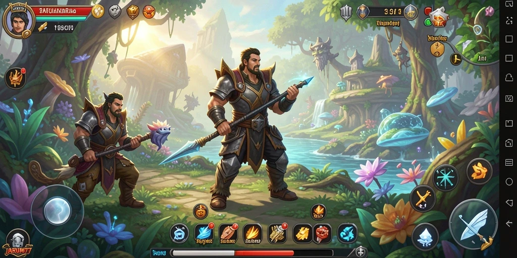 Tampilan gameplay JARUM77 yang menarik dan penuh warna.