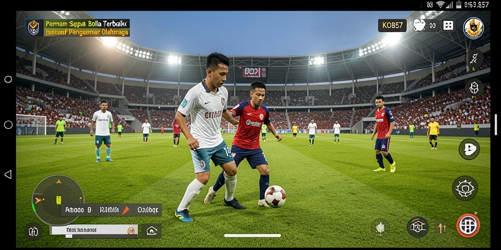 Tampilan gameplay yang mendebarkan di KO857, tunjukkan keterampilan sepak bola Anda.