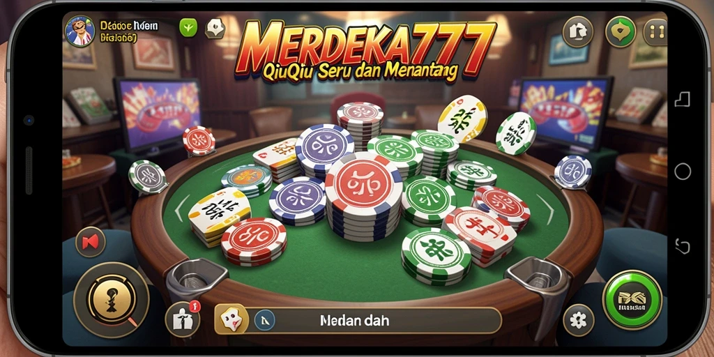 Tampilan gameplay seru MERDEKA777 dalam permainan QiuQiu.