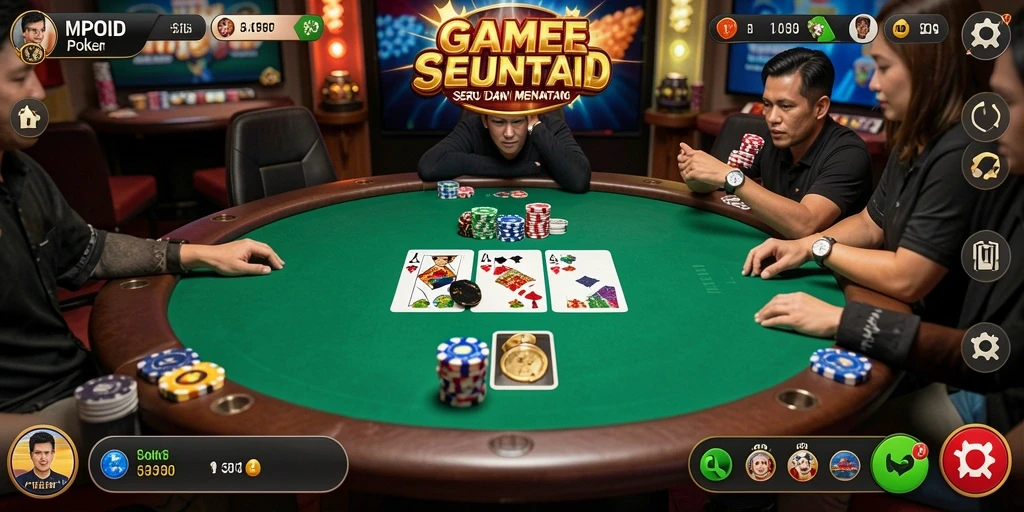Screenshot gameplay Poker MPOID dengan suasana menegangkan dan menyenangkan.