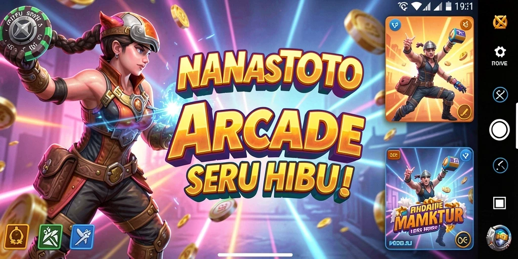 Screenshot NANASTOTO menampilkan gameplay arcade yang seru dan penuh aksi.