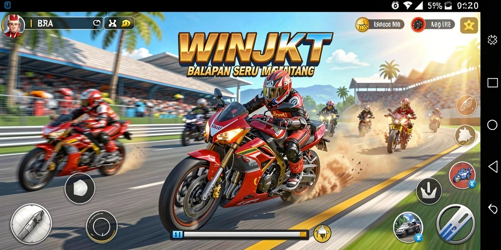 Screenshot gameplay WINJKT yang memukau dan menegangkan.
